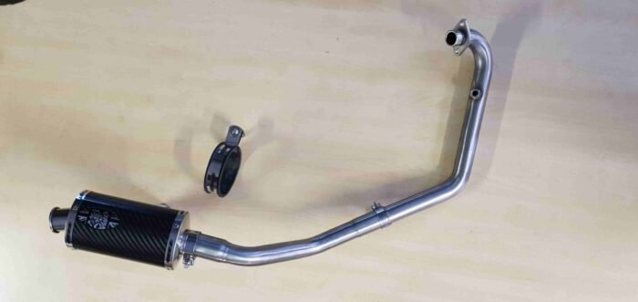 Benelli BN125 Exhaust system and rear silencer by Carbon Can Co 1