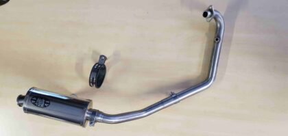 Benelli BN125 Exhaust system and rear silencer by Carbon Can Co 2