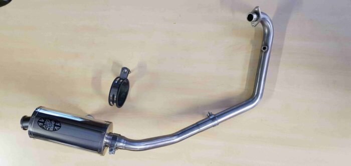 Benelli BN125 Exhaust system and rear silencer by Carbon Can Co 2
