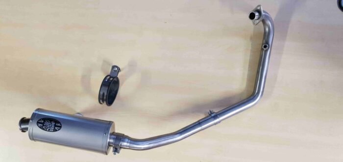 Benelli BN125 Exhaust system and rear silencer by Carbon Can Co 3