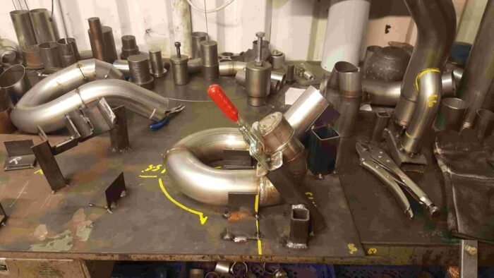 Ducati 959 Panigale de cat Carbon Can Co Motorbike Exhaust pipework London